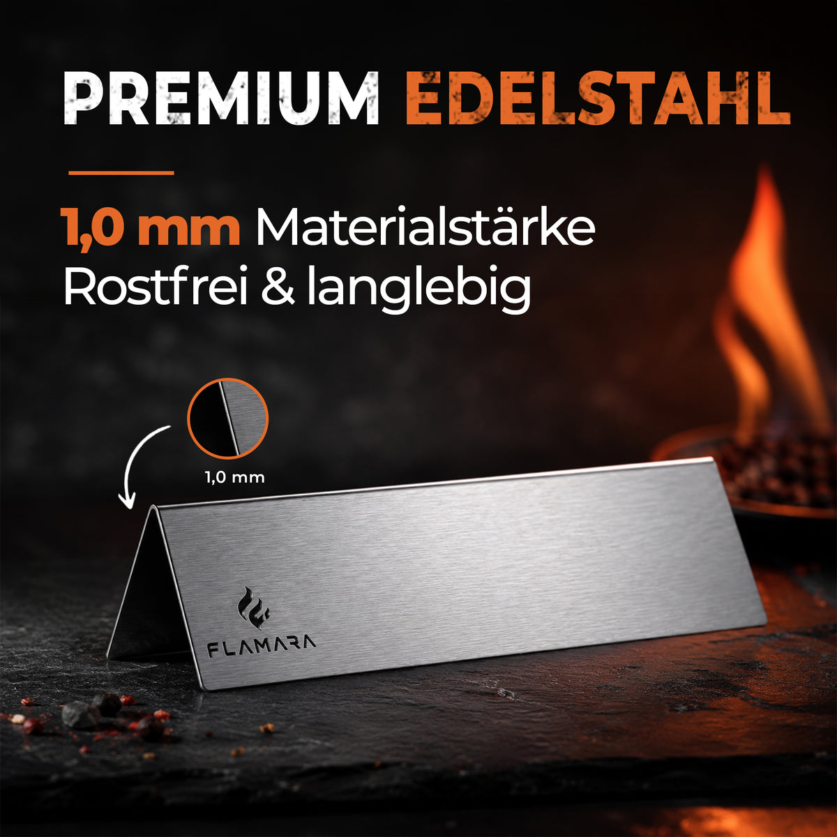 Premium Edelstahl: 1,0 mm Materialstärke, rostfrei und langlebig