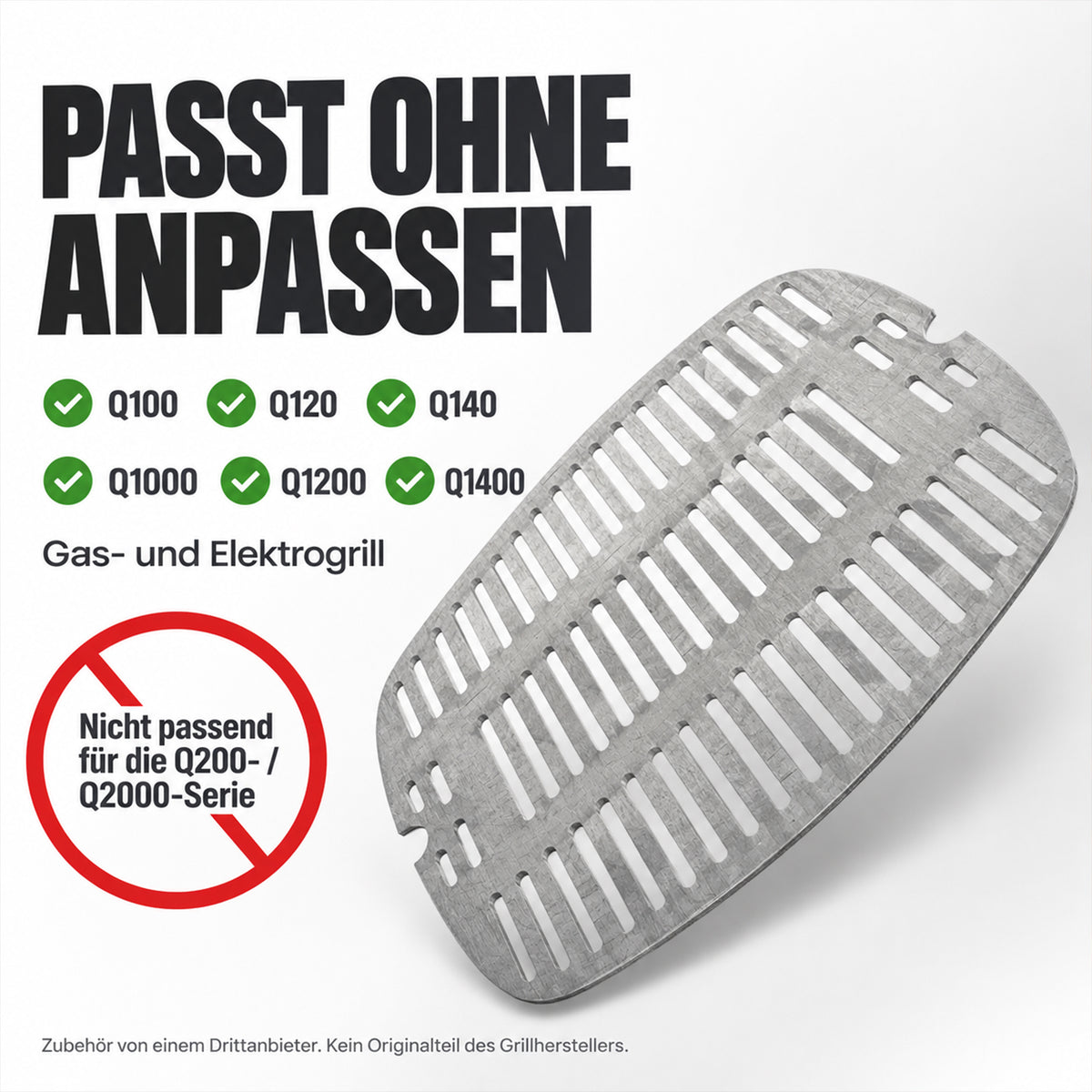 Passt ohne Anpassen: Q100, Q120, Q140, Q1000, Q1200, Q1400
