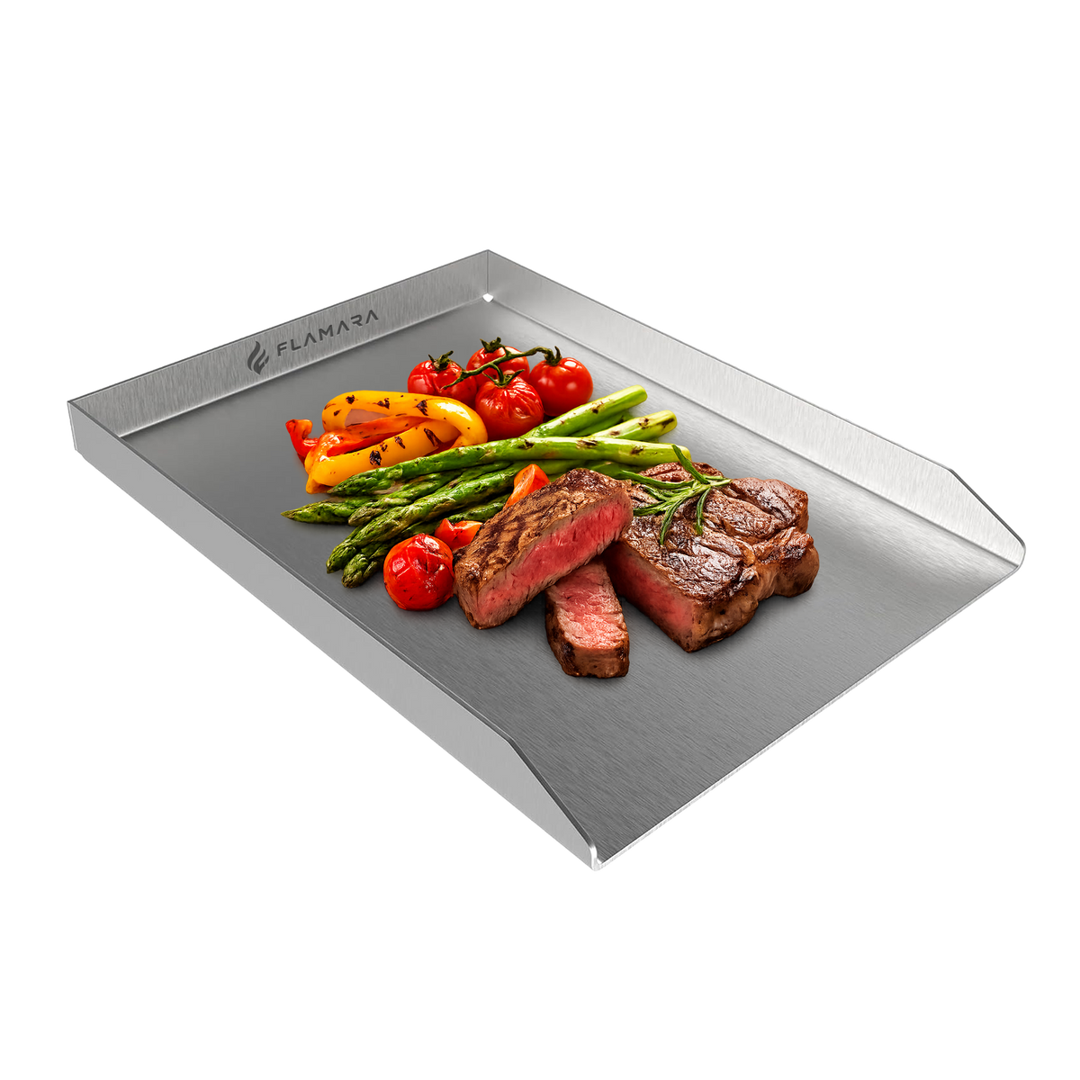 Flamara Plancha Grillplatte 40 × 30 cm aus 4 mm Edelstahl