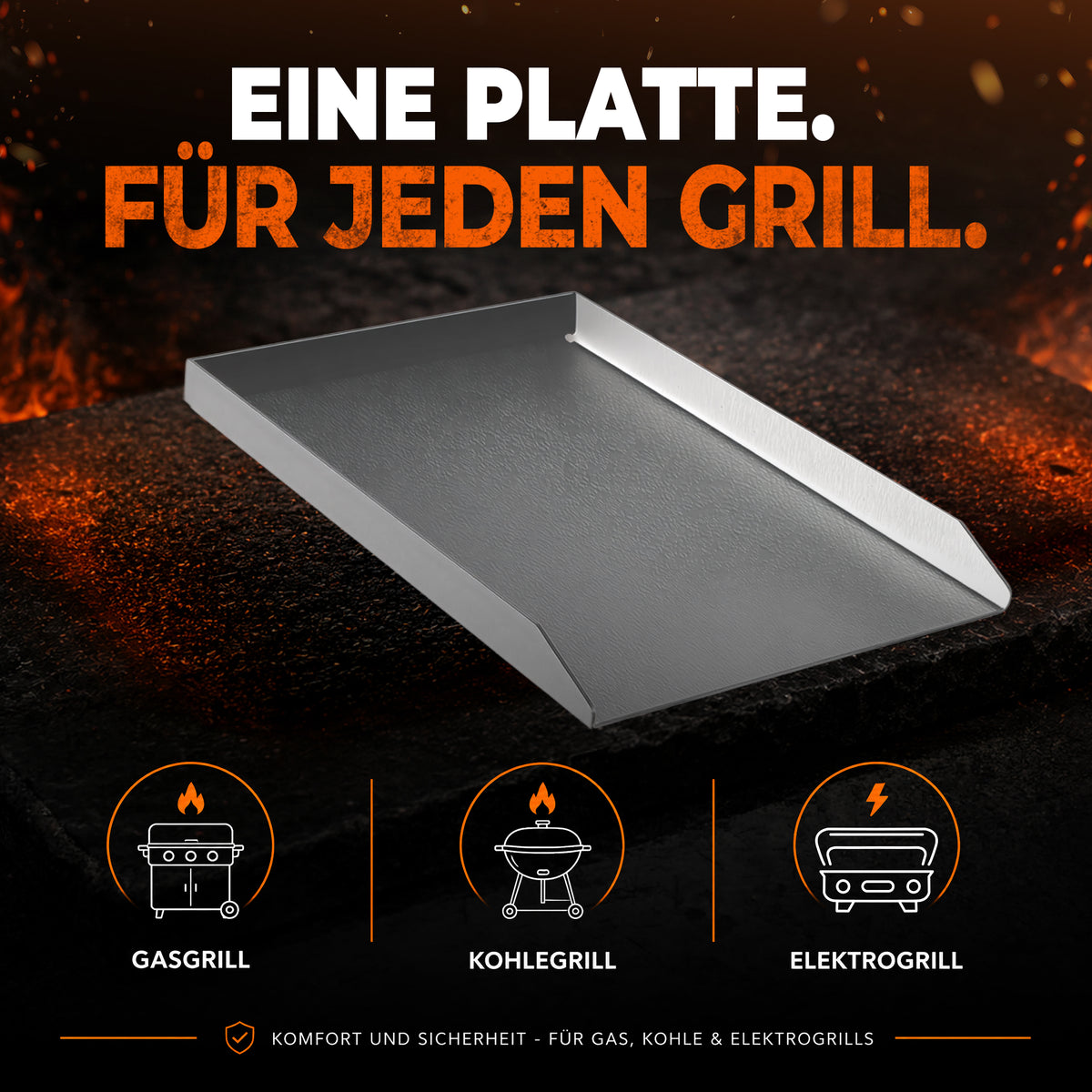Flamara Plancha 40 × 30 cm – 4 mm Stärke
