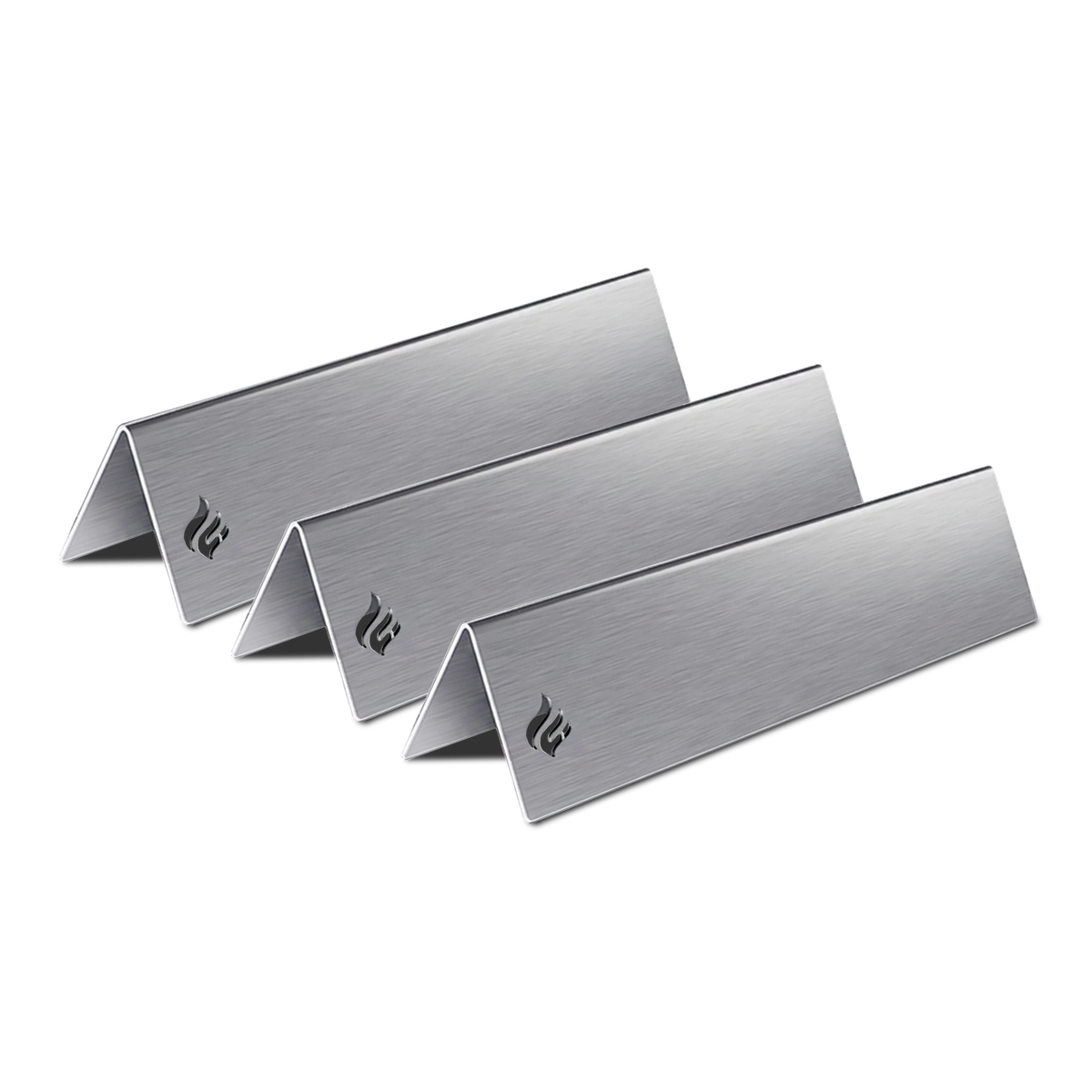 Flamara Aromaschienen 3er-Set für Weber Spirit 210 und 220, 1,5 mm Edelstahl mit lasergeschnittenem Flammensignet
