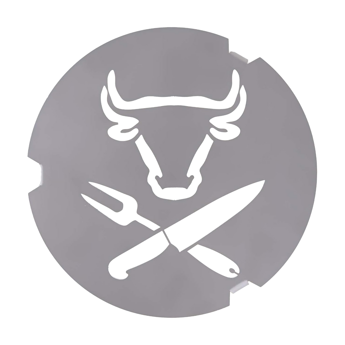 Flamara Grilleinsatz Stier 20 cm aus Edelstahl mit Stierkopf-Motiv